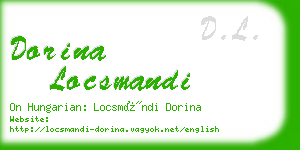 dorina locsmandi business card